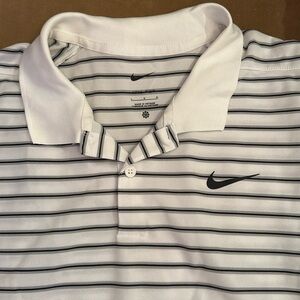 Nike DriFit Golf polo. Sz L. Royal Golf club Capetown logo on sleeve. Black/Grey